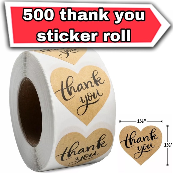 4x $20 || 500 thank you craft sticker ❤️ - Picture 2 of 2